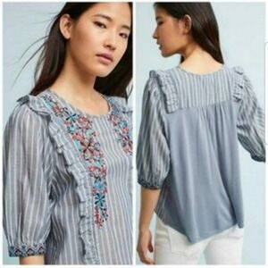 Anthropologie One September Jayden Embroidered Top Womens Size: S